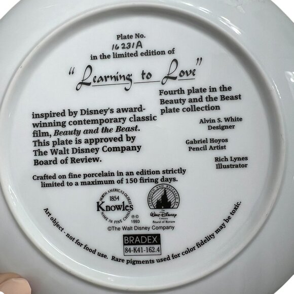 Disney Beauty & the Beast Learning to Love Plate Edwin M. Knowles - Picture 4 of 6